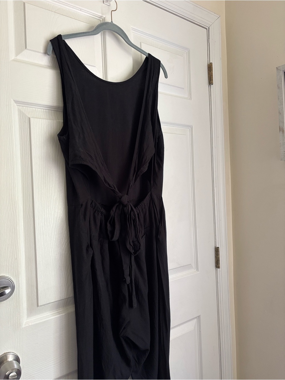 MARINE LAYER Eloise Jumpsuit Sleeveless Black Tie-Waist Tencel Stretch Sz Large - Picture 13 of 16